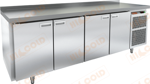 SN 1111/TN W стол охл.(-2+10), 4 двери, 2280х600х850мм, пластификат, HICOLD RUS